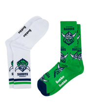 NRL CANBERRA RAIDERS RETRO SNEAKER SOCK 2 PACK