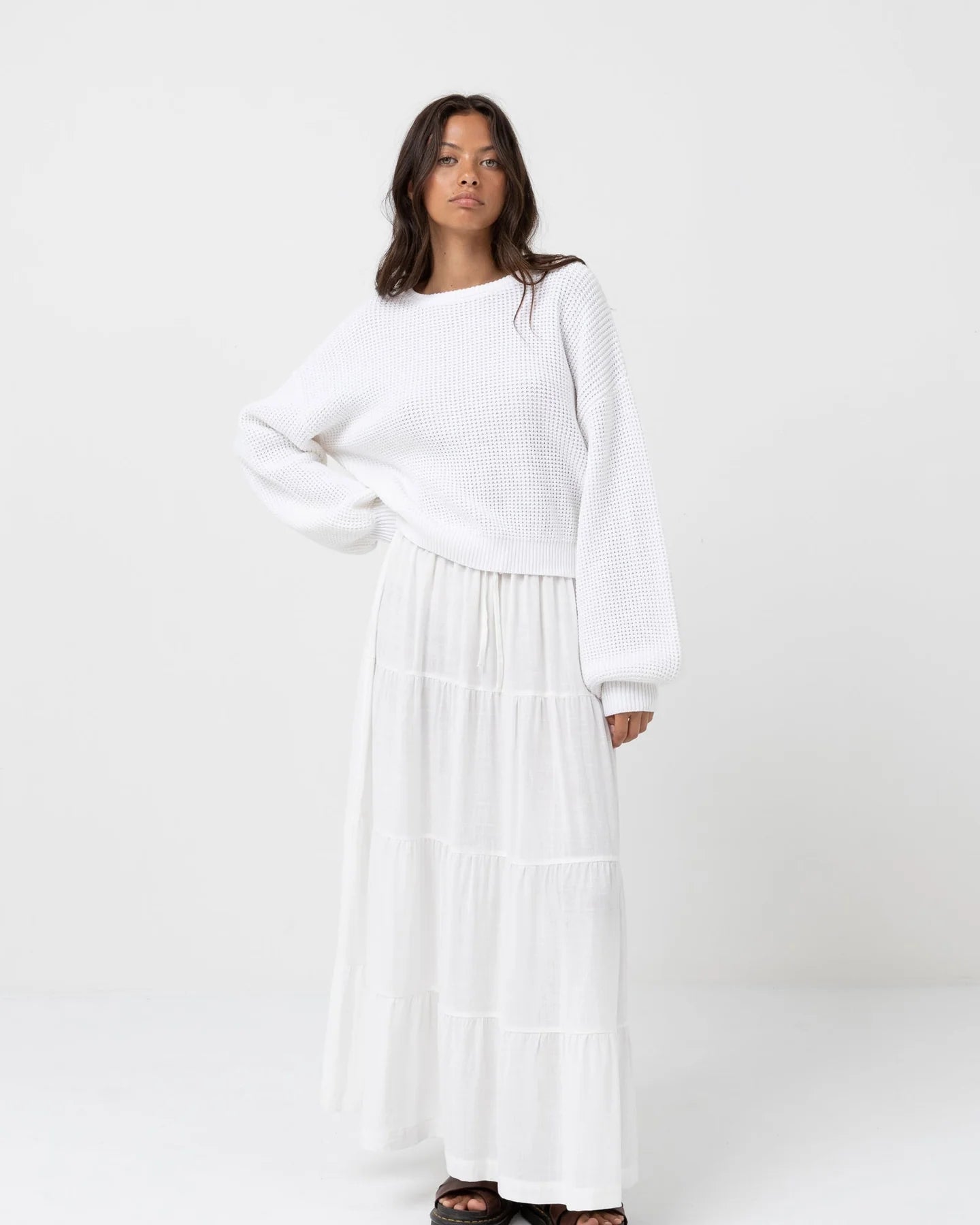 RHYTHM CLASSIC KNIT JUMPER - WHITE