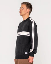 RUSTY WHITE LINES 2.0 KNITTED CREW BLACK