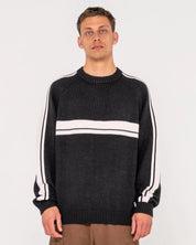 RUSTY WHITE LINES 2.0 KNITTED CREW BLACK
