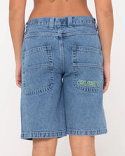 RUSTY FLIP MOMMY LOW RISE WIDE LEG DENIM SHORT