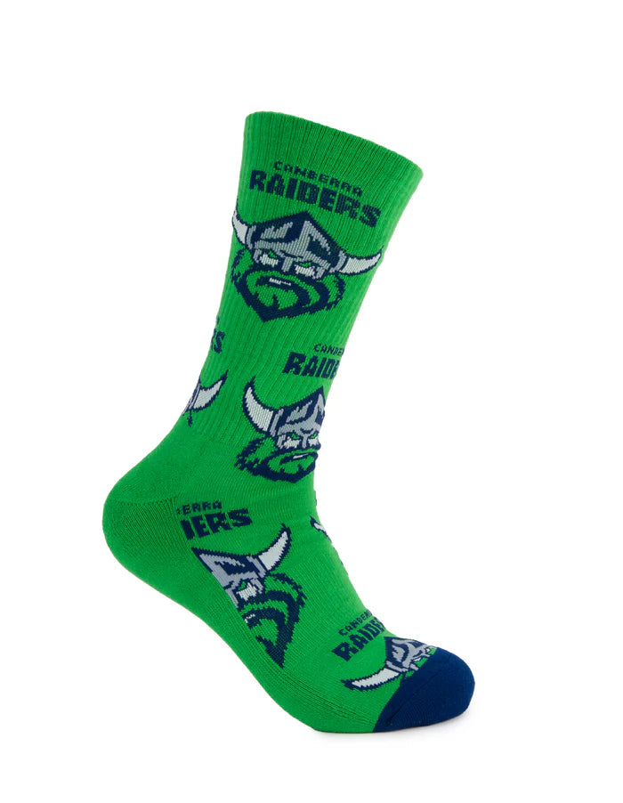 NRL CANBERRA RAIDERS RETRO SNEAKER SOCK 2 PACK