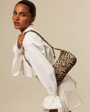 ROSABELLE SHOULDER BAG-LEOPARD SATIN