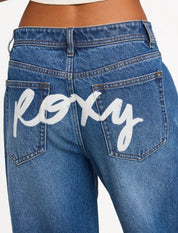 ROXY BACKSLIDER WOMENS DENIM PANTS BLUE SURF BEACH SHORTS