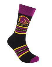 NRL BRISBANE BRONCOS STRIPE ORGANIC COTTON SOCK
