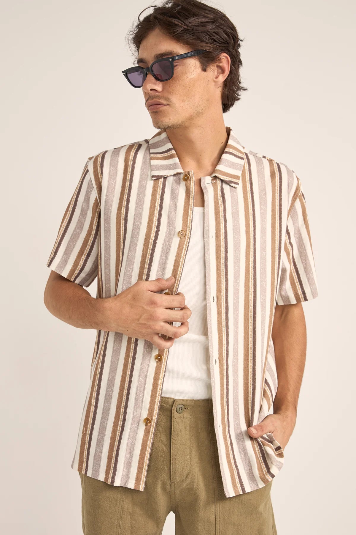 RHYTHM PAISLEY STRIPE SHIRT CEDAR