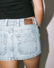 RUSTY MAVERICKS LOW RISE DENIM MINI SKIRT