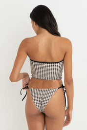 RHYTHM PARKER GINGHAM BANDEAU TOP BLACK