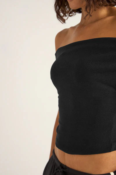 RHYTHM JUNO OFF THE SHOULDER TOP BLACK