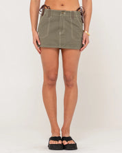 RUSTY DIRTBAG CARGO LOW RISE MINI SKIRT