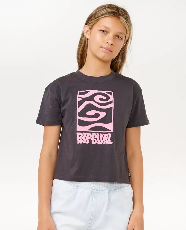 RIPCURL SUN SOL LOGO CROP TEE GIRLS