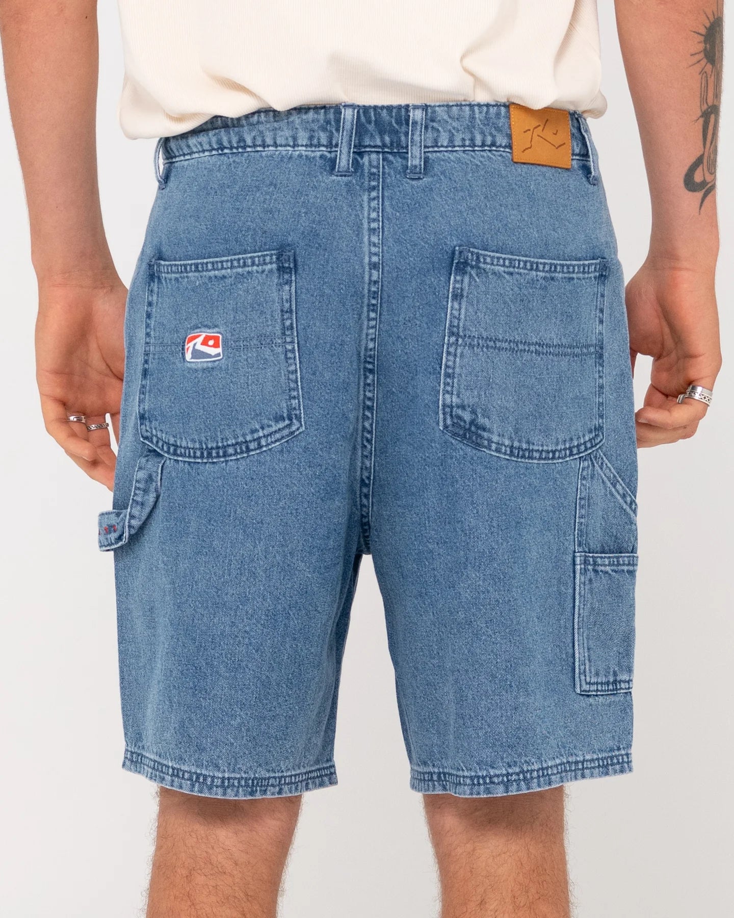 RUSTY DUNGAREE DENIM WALKSHORT MIDDY BLUE