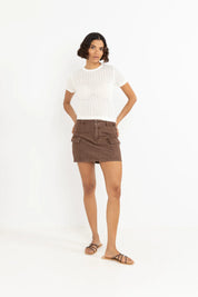 RHYTHM CARGO DENIM MINI SKIRT