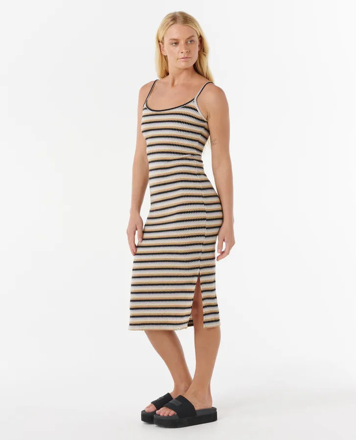 RIPCURL BOBBI STRIPE MIDI DRESS