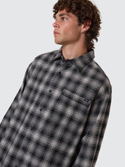 THRILLS BARRIO LONG SLEEVE FLANNEL SHIRT - BLACK