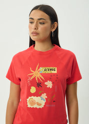 AFENDS AMALFI RAGLAN TEE – RECYCLED COTTON GRAPHIC TEE BY ANOUK