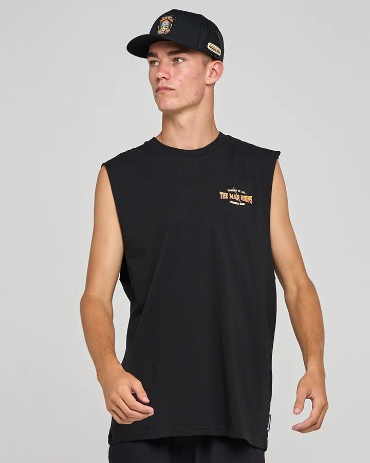 MAD HUEYS CAUGHT FK ALL SKULL | MUSCLE - BLACK