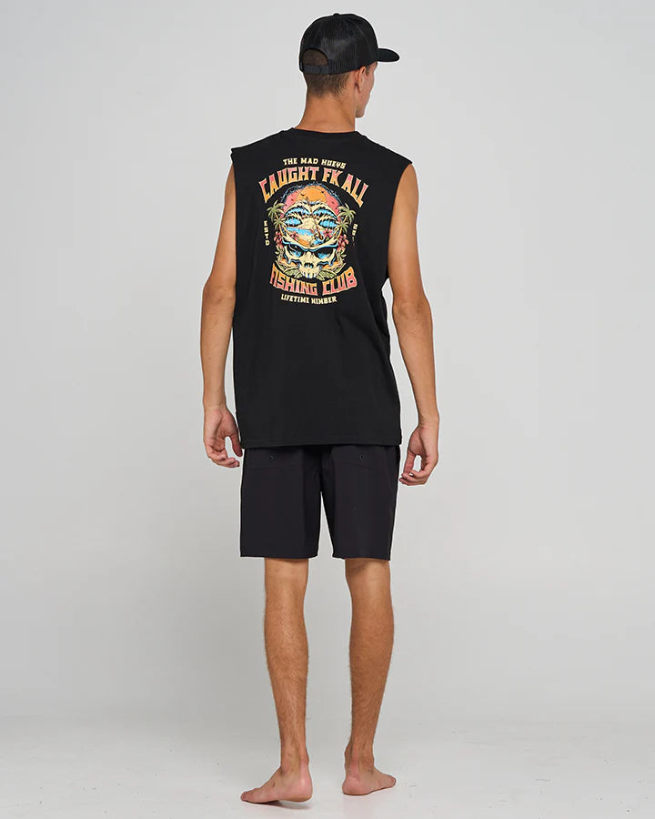 MAD HUEYS CAUGHT FK ALL SKULL | MUSCLE - BLACK