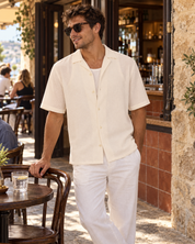 INDUSTRIE MARBELLA SHORT SLEEVE SHIRT - CREAM