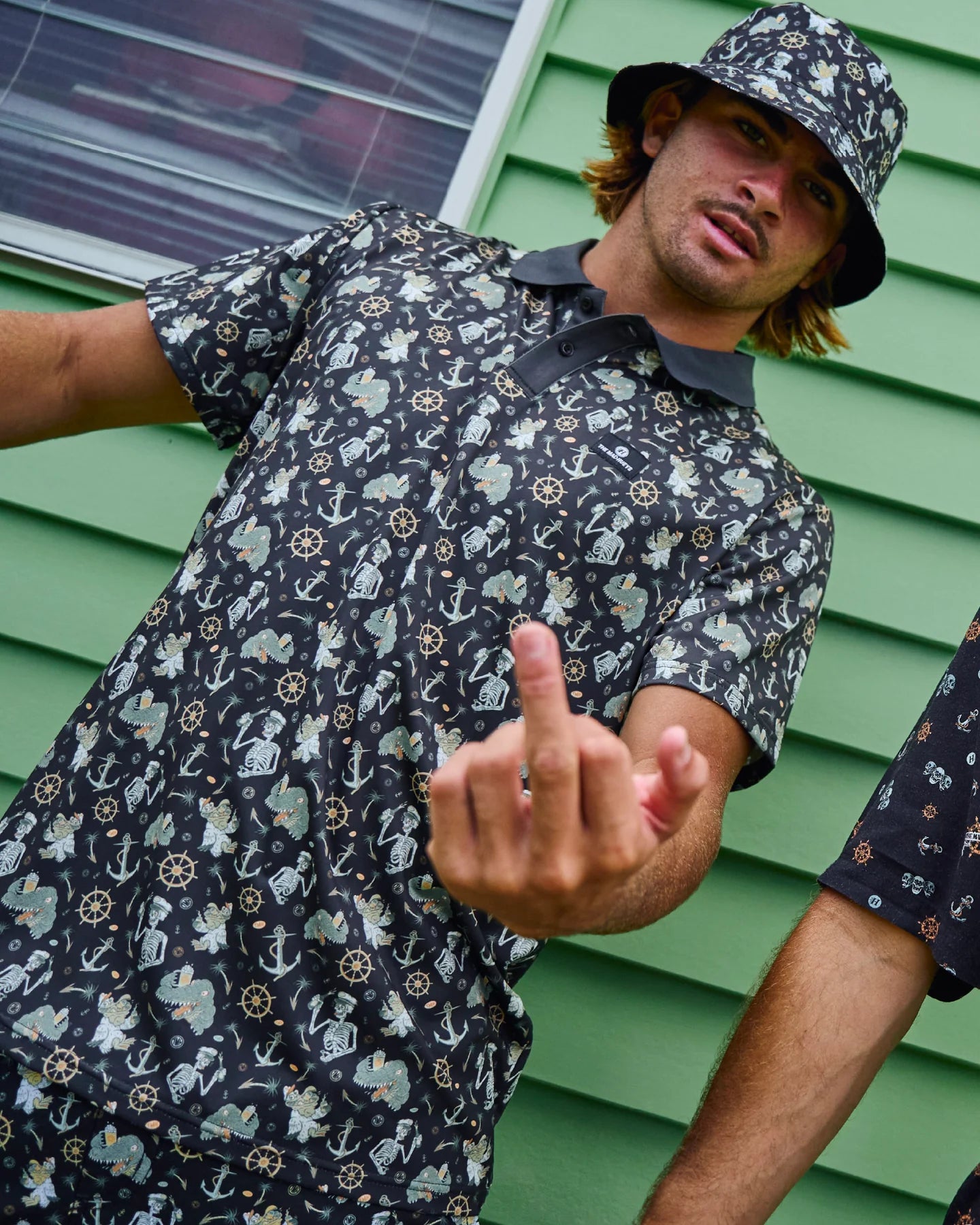 MAD HUEYS CROC CAPTAIN | SS PARTY POLO - VINTAGE BLACK