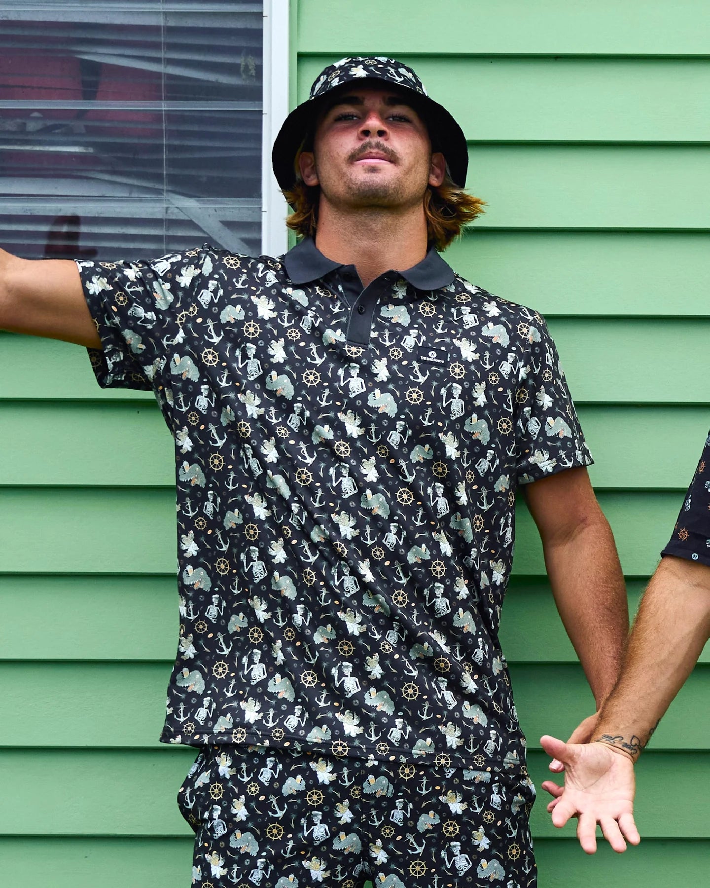 MAD HUEYS CROC CAPTAIN | SS PARTY POLO - VINTAGE BLACK