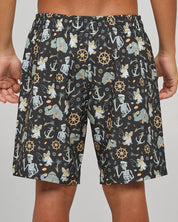 MAD HUEYS CROC CAPTAIN | YOUTH 16" SWIM VOLLEY SHORT - VINTAGE BLACK