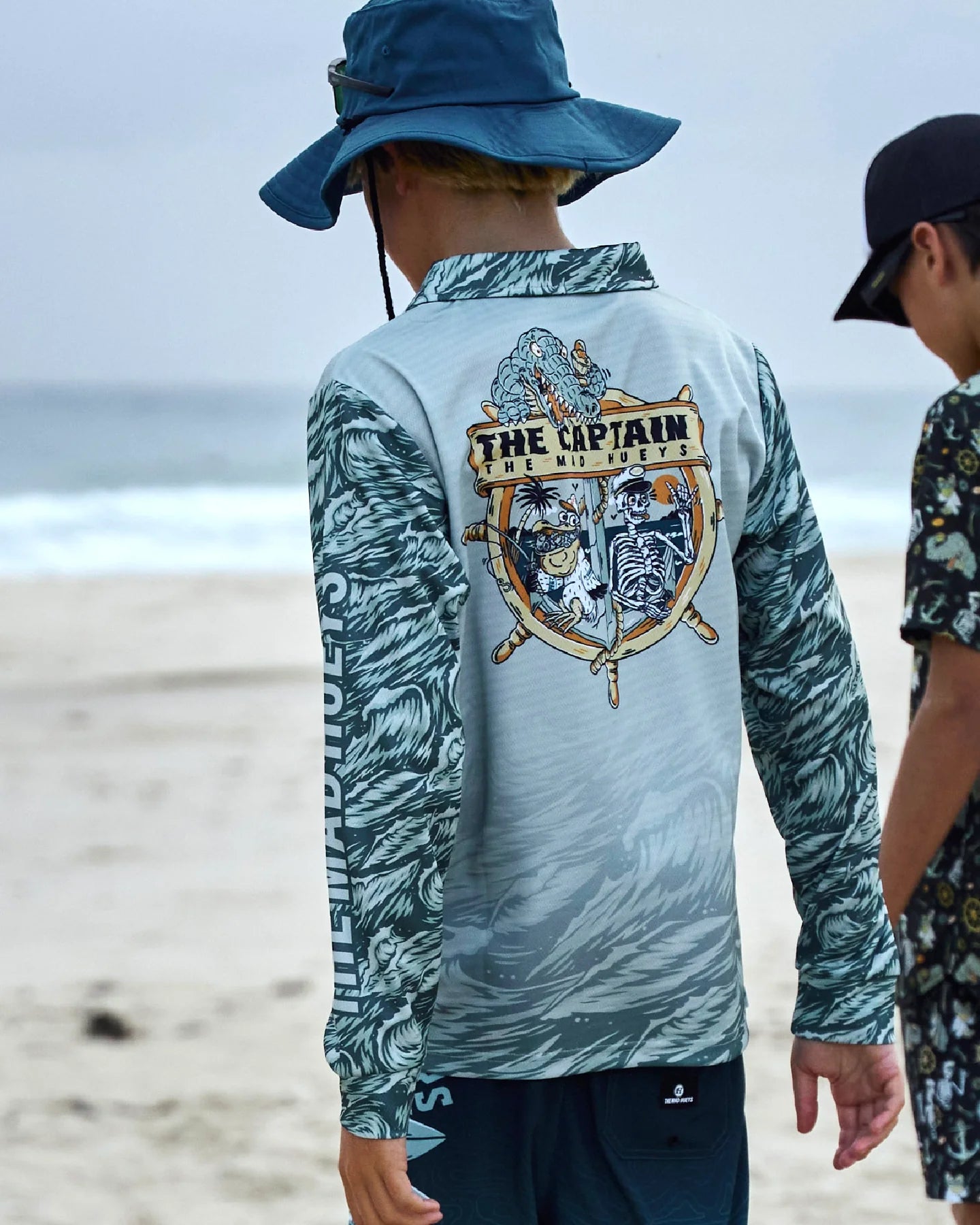 MAD HUYEYS CROC CAPTAIN | YOUTH UPF 50+ FISHING JERSEY - FADED DUST