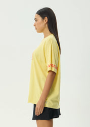 AFENDS CALDA OVERSIZED TEE – HEMP COTTON GRAPHIC T-SHIRT IN NATURAL