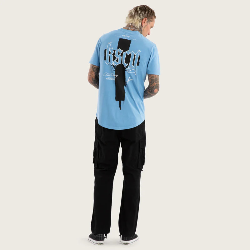 KSCY CHURCH DUAL CURVED TEE - PIGMENT BLISSFUL BLUE