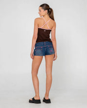 RUSTY COLOUR ME LUCKY NUMBER MICRO MINI SHORT