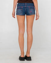 RUSTY COLOUR ME LUCKY NUMBER MICRO MINI SHORT