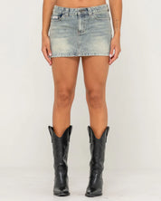 RUSTY DIRTY MAVERICKS DENIM MINI SKIRT