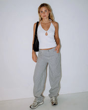 RUSTY EMMA CUT OUT HALTER TOP - WHITE