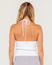 RUSTY EMMA CUT OUT HALTER TOP - WHITE