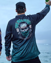 MAD HUEYS FROTHIN HOOKED FOR LIFE | UPF 50+ FISHING JERSEY - BLACK