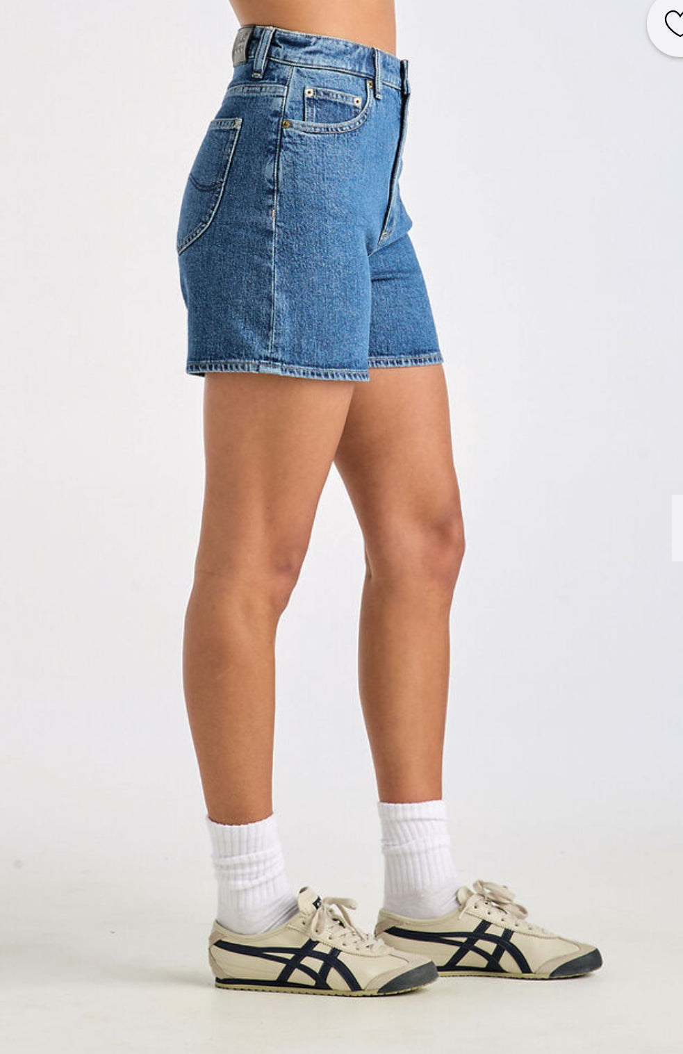 LEE HIGH MOMS SHORT BLUE STONE