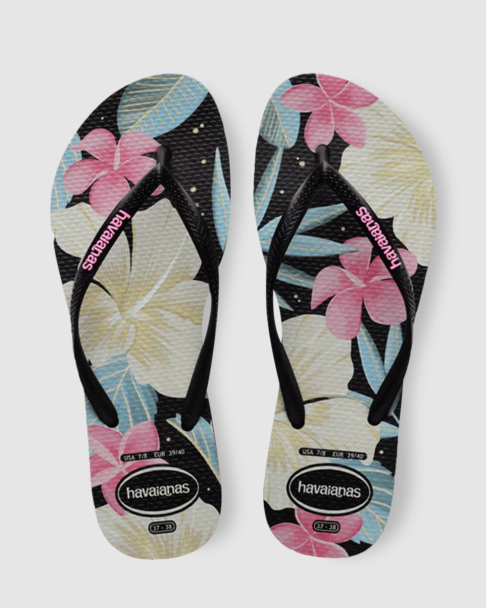 SLIM FLORAL BLACK / PINK