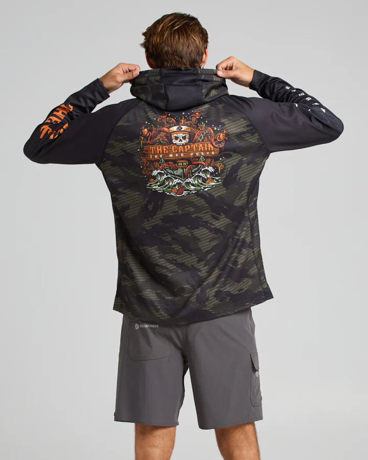 THE MAD HUEYS KRAKEN CAPTAIN HOODED MASKED FISHING JERSEY