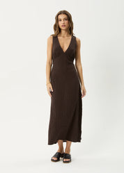AFENDS FOCUS SEERSUCKER MAXI DRESS