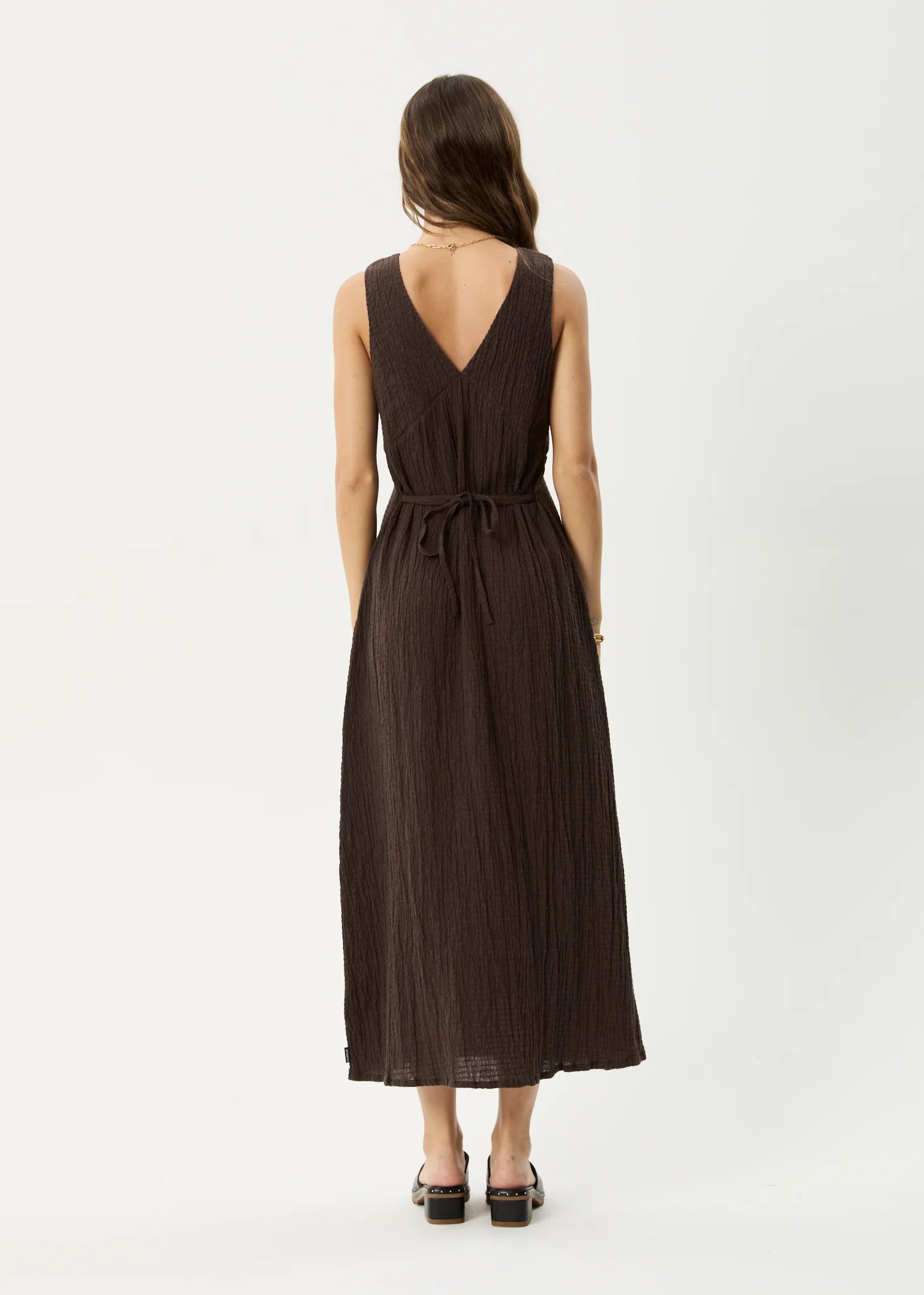 AFENDS FOCUS SEERSUCKER MAXI DRESS