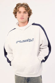 RUSTY 2K SING HOODED FLEECE ECRU MARBLE