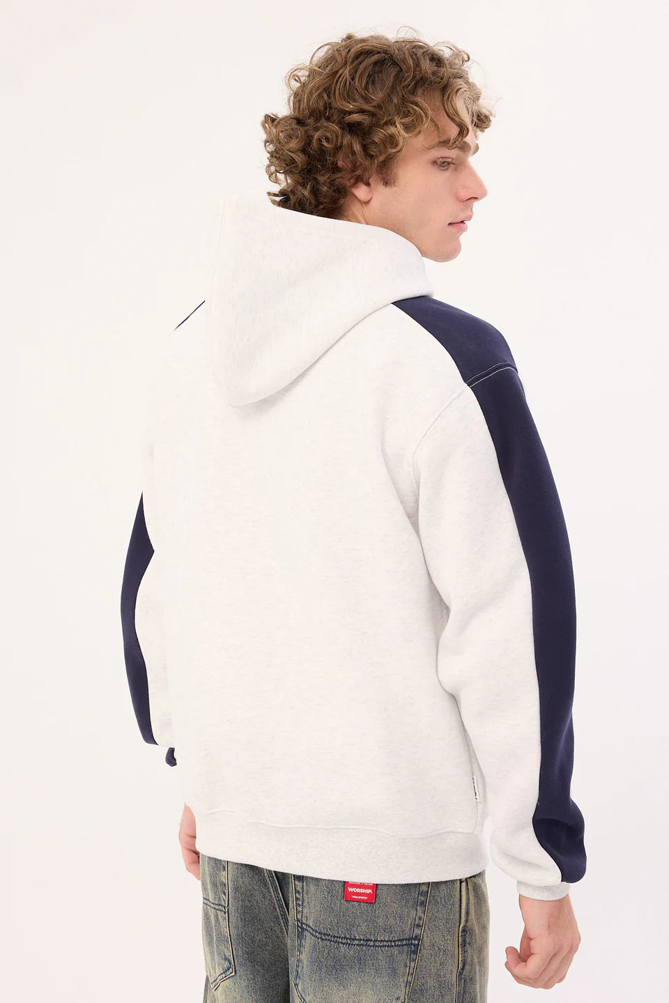 RUSTY 2K SING HOODED FLEECE ECRU MARBLE