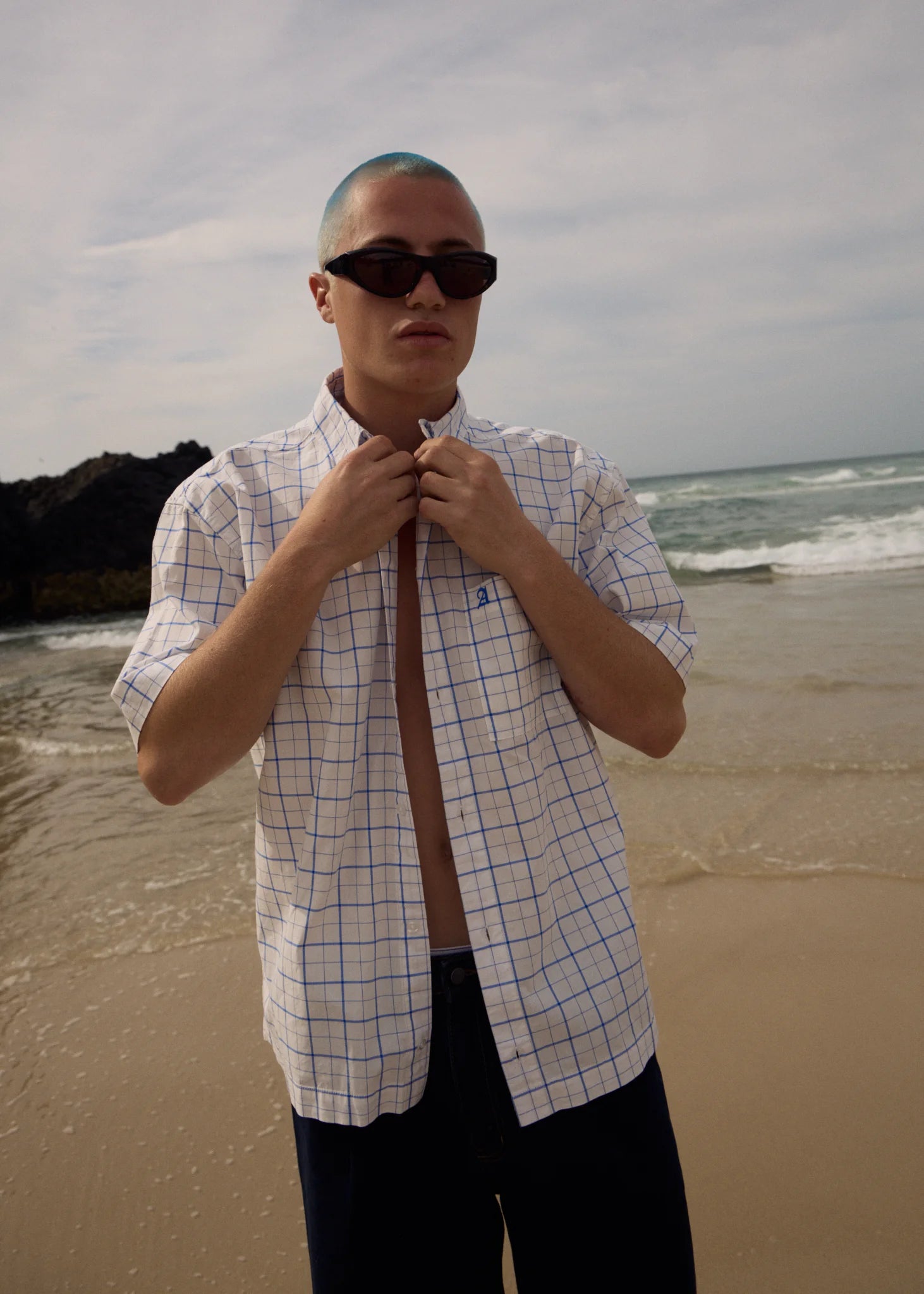 AFENDS IN-HALE SHORT SLEEVE SHIRT – ORGANIC COTTON BOXY FIT BUTTON-UP