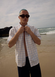 AFENDS IN-HALE SHORT SLEEVE SHIRT – ORGANIC COTTON BOXY FIT BUTTON-UP