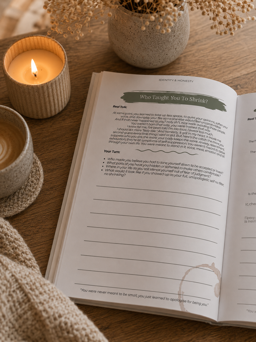 PERMISSION TO BE HUMAN JOURNAL | Guided Mental Health, Self Reflection & Personal Growth Journal