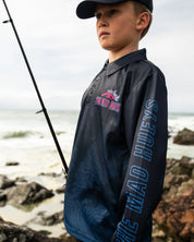 MAD HUEYS KING COD CODZILLA | YOUTH UPF 50+ FISHING JERSEY - BLACK