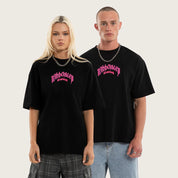 KSCY SHIELD STREET TEE BOXY CROPPED HEAVYWEIGHT GRAPHIC RELAXED STREETWEAR JET BLACK