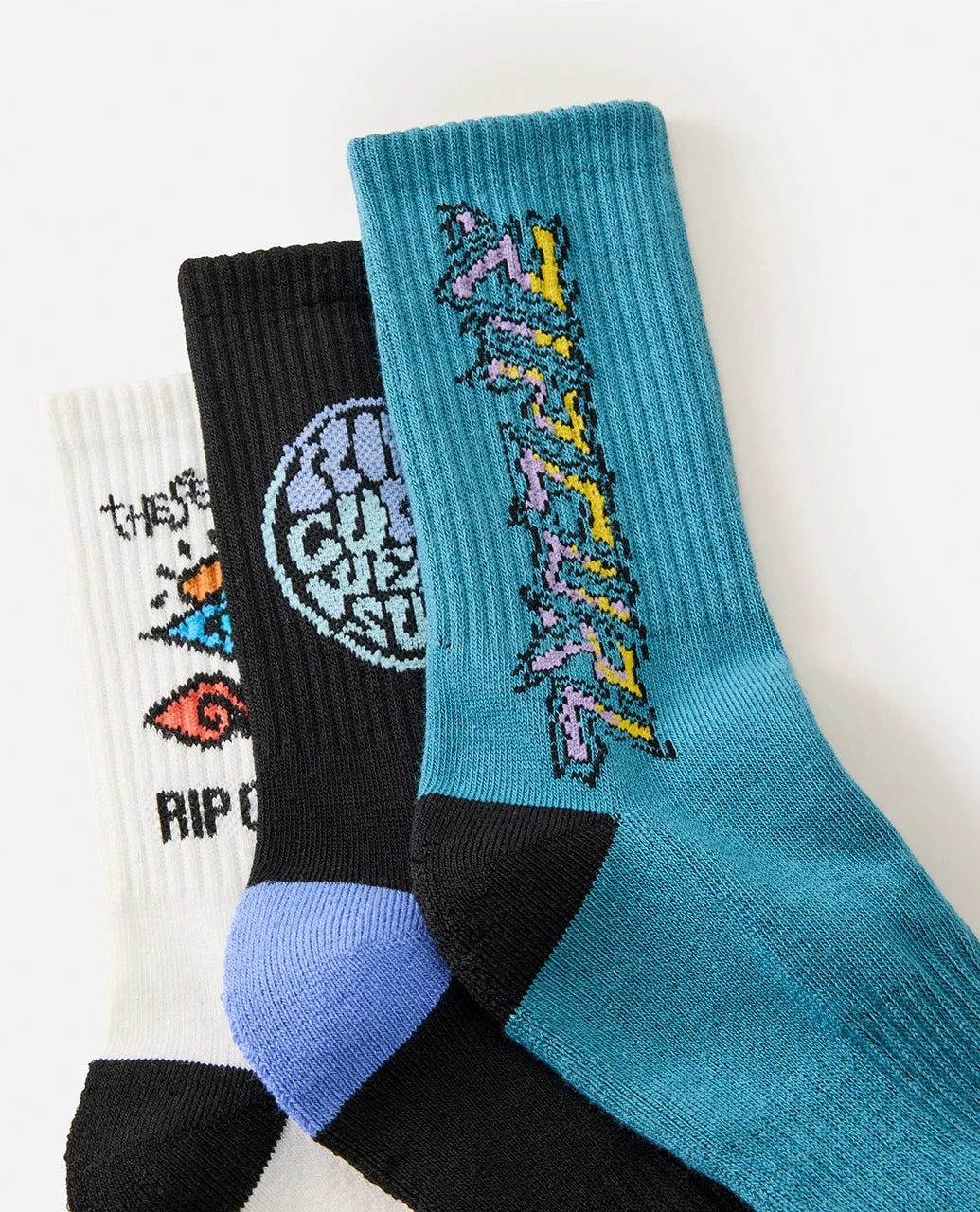 RIP CURL LOGO CREW SOCK 3-PK BOY