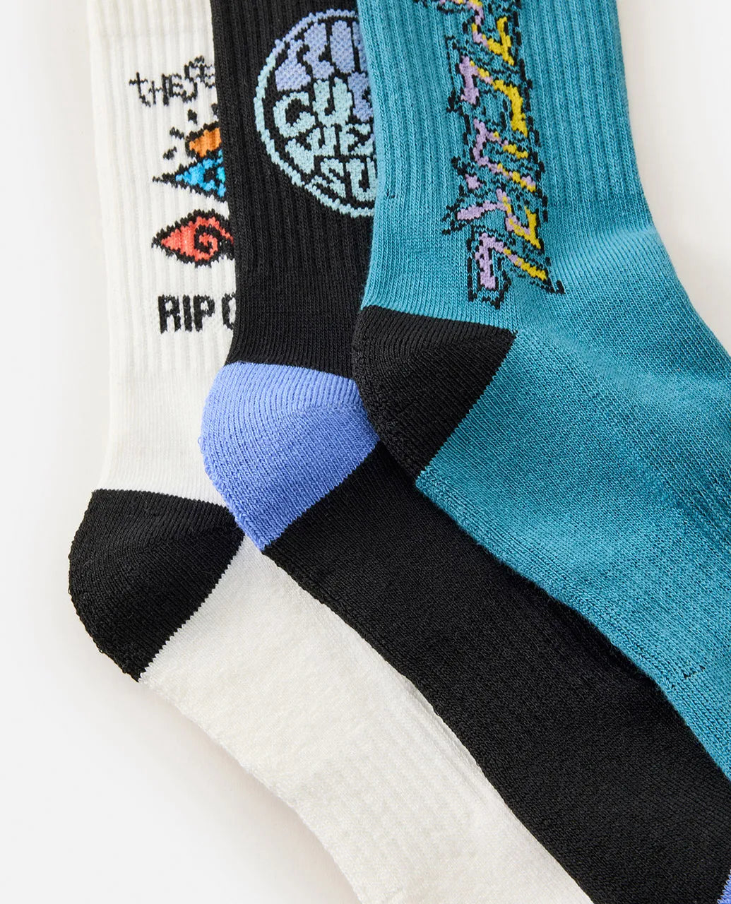 RIP CURL LOGO CREW SOCK 3-PK BOY