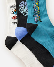 RIP CURL LOGO CREW SOCK 3-PK BOY